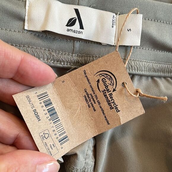 NWT Amazon taupe polyester/elastane athletic shorts - Picture 6 of 8